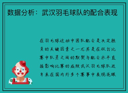 数据分析：武汉羽毛球队的配合表现